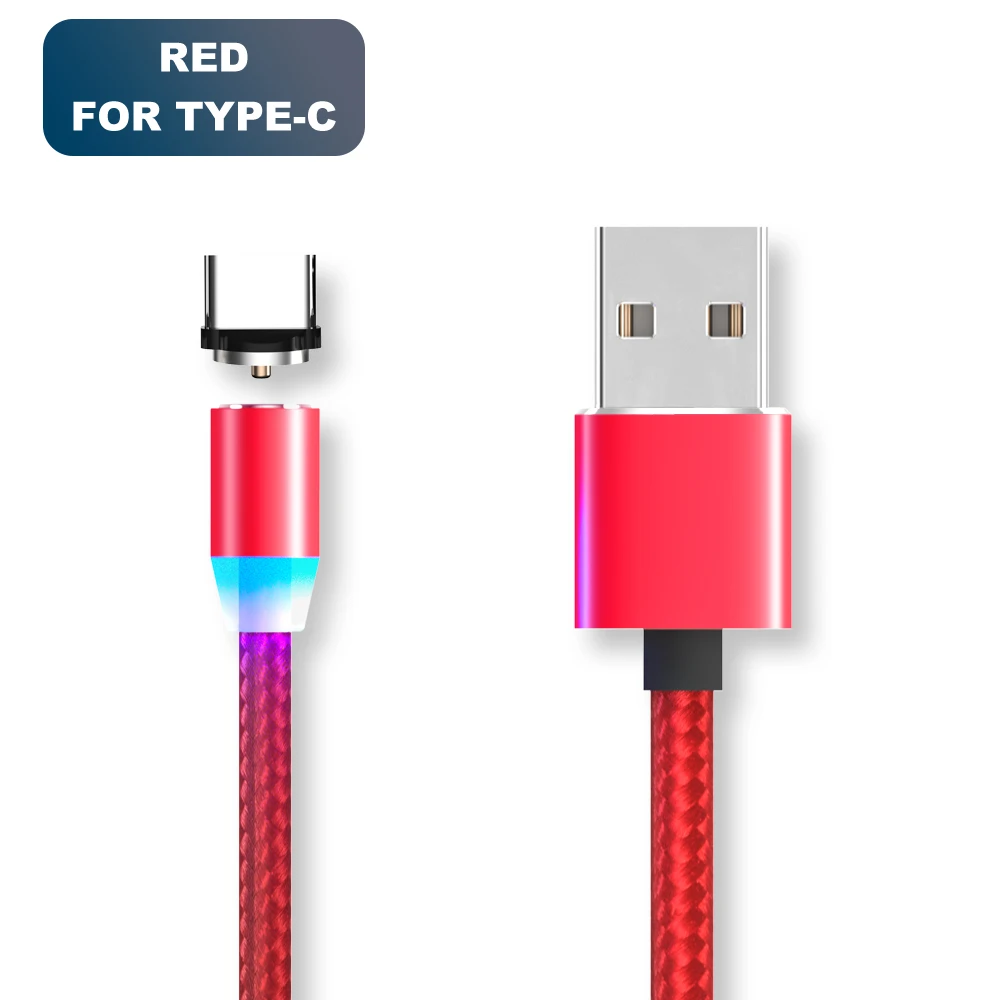 Vanniso 1 м 2 м Магнитный USB кабель для iPhone X samsung xiaomi магнитное зарядное устройство Micro usb type C мобильный телефон Быстрая зарядка USB шнур - Цвет: Red for Type C