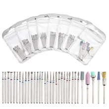 7 шт./упак. Алмазная пилка для ногтей сверла фреза ротационных напильников для Пилочки для ногтей чистые буровых долот для маникюра и нейл-арта