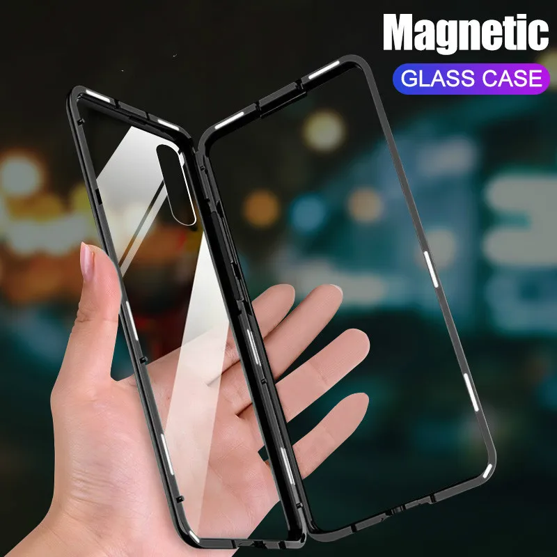 Магнитный металлический чехол для huawei P30 Pro P20 Lite Honor 10, задняя Магнитная крышка из закаленного стекла для huawei mate 20 10 Pro Lite 20X P30