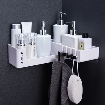

Bathroom Shelf Shower Corner Storage Holder Shelves Organizer Rotatable Wall Mounted Bath Accessories Bathroom Shampoo Holder