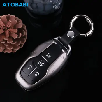 

Zinc Alloy Car Key Case For Ford Taurus Mustang Explorer Edge Smart Remote Control Fob Shell Cover Keychain Holder Protector Bag