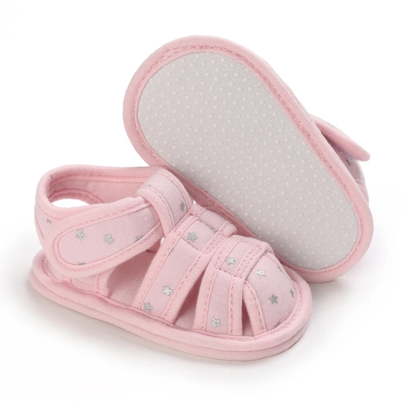 2021 NEW 0-18Months Kids Newborn Baby Boys Fashion Summer Soft Crib Shoes First Walker Anti Slip Sandals Shoes Soft Sole