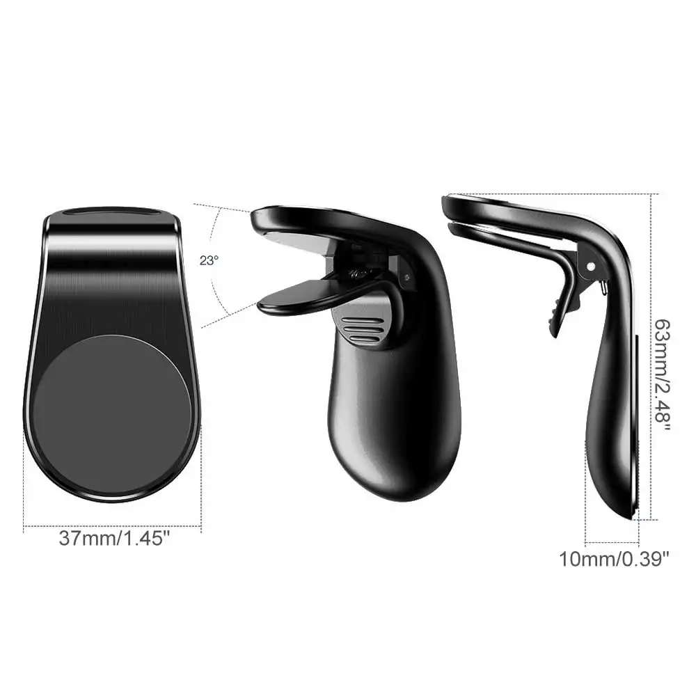 New Design Universal L- Type Magnetic Car Phone Stand Holder Aluminium Air Vent Mobile Phone Holder For iPhone Samsung Xiaomi
