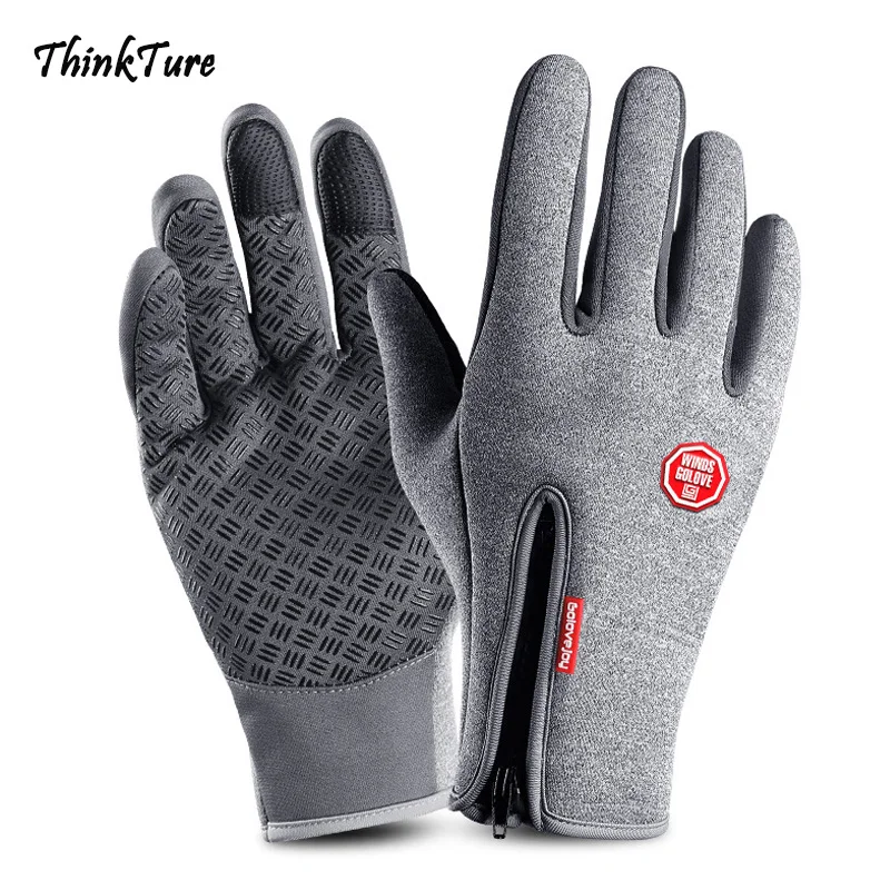 Зимние мужские и женские велосипедные перчатки с сенсорным экраном, сохраняющие тепло, ветрозащитные непромокаемые мотоциклетные перчатки для велоспорта, альпинистские перчатки для туризма