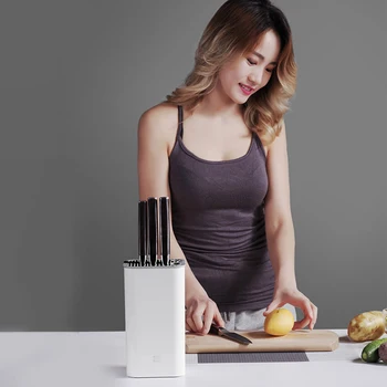 

Brand Universal Resin Kitchen Knife Holder White Multifunctional Plastic Knife Block For Scissors Sharpening Rod Storage Stand