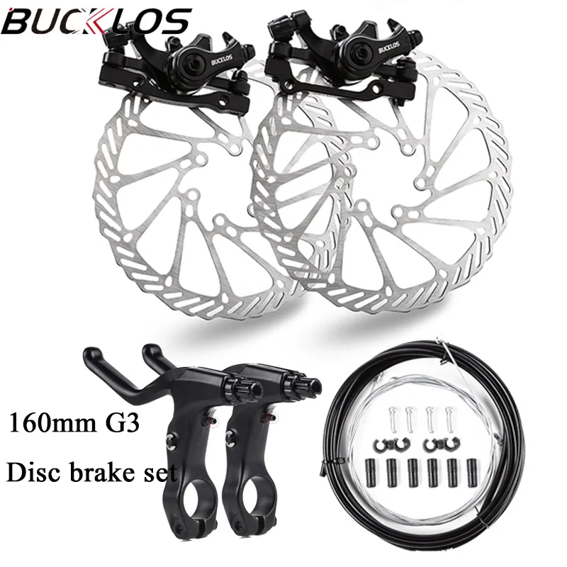 BUCKLOS Bicycle Disc Brake Set IS PM Bike Calipers Aluminum Alloy Road MTB Brakes Lever with Cable 160mm Rotor | Спорт и развлечения