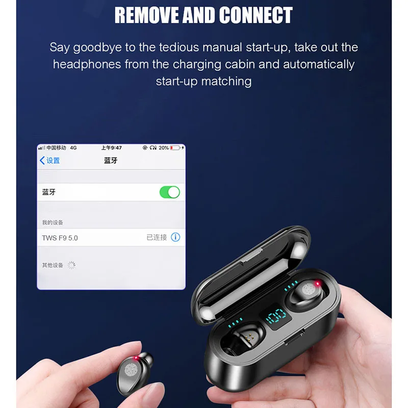 TWS Bluetooth V5.0 наушники беспроводные стерео спортивные наушники гарнитура сенсорный наушник