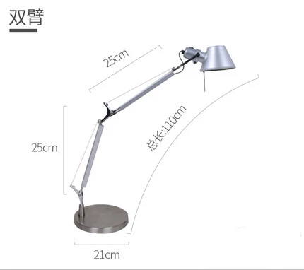 Silver table lamp B Простая Современная настольная офисная настольная лампа для чтения, вращающаяся Телескопическая Настольная лампа для обучения, настольная лампа - Цвет корпуса: Silver table lamp B