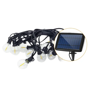 

Solar 5.5M 10 Led Light String G40 Outdoor Decorative Ambient Light Wedding Round Warm Romantic Light String Outdoor Party Garde