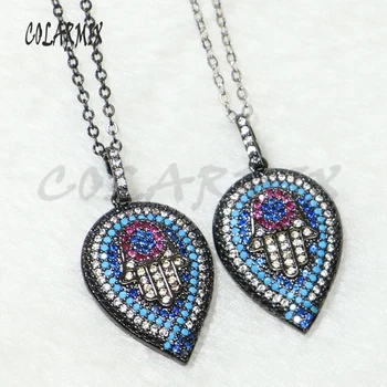 

5 strands hand Pendant necklace mix colors crystal accessories summer colors jewelry Gift zircon necklace for women 50307