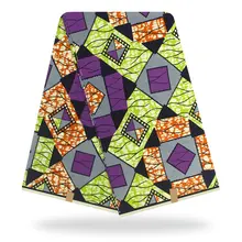 Африканская Хлопковая ткань настоящий, из Анкары воск ткань настоящий голландский воск 6 ярдов/шт для свадьбы дизайн Y90814-16