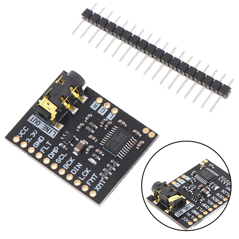 

PCM5102A DAC I2S Interface Decoder Board 192KHz 24bit Stereo Jack Digital Audio Player Phat Format Module for Raspberry Pin