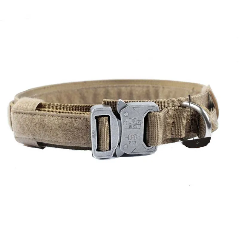 Темный хаки 1Pcs Pet Dog Adjustable Safety Belt Nylon Cobra Buckle Neck Strap Large and medium Dog Harness Collar Pet Accessories - Цвет: Темный хаки