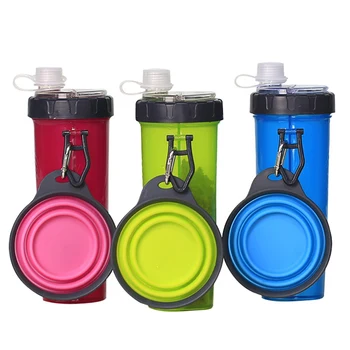 

Pet Multi-Function 2 In 1 Drinking Water Bottle Outdoor Travel Portable Dog Feeder Bowl