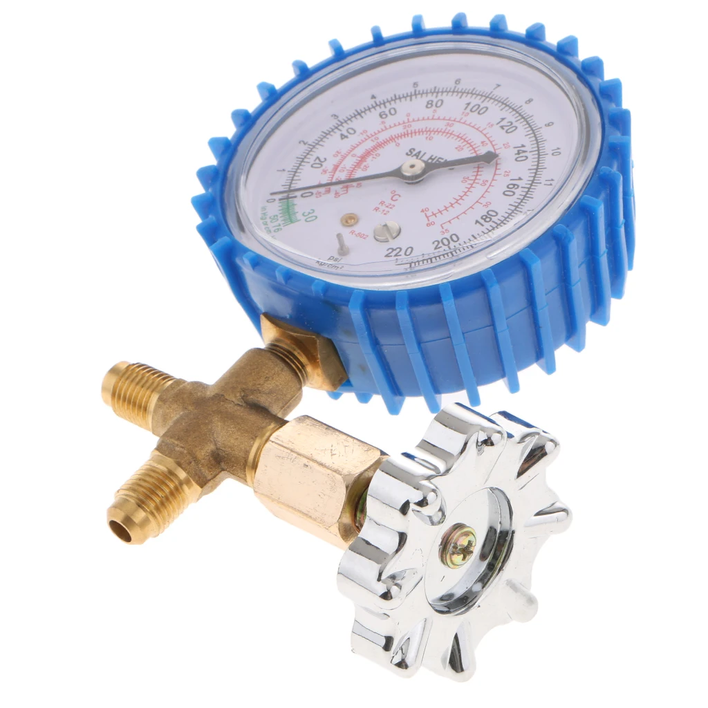 3-Way Gauge Vacuum Pressure Test Gauge for R22/R12/RS02, Replacement Refrigeration System Testing Gauge