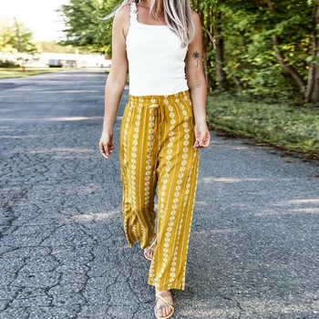 

Trousers Pants Women's Summer Casual Loose Boho Floral Printed Wide Leg