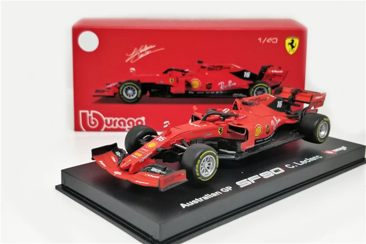 BBurago 1:43 F1 SF90#5 Sebastian Vettel#16 Charles Leclerc Signature Series гоночный литой автомобиль