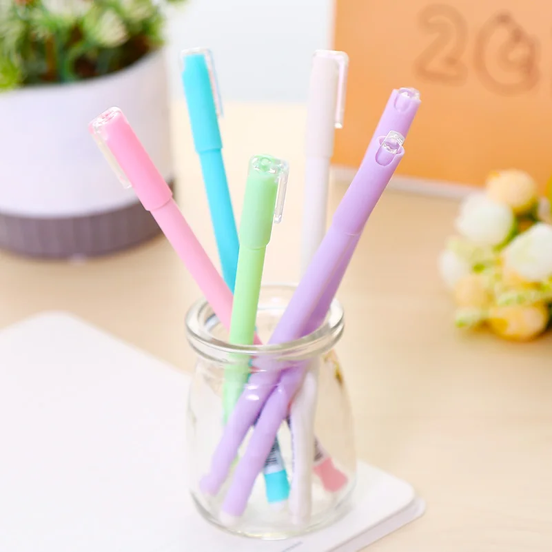 Jelly Mixed 6pcs Набор крутых милых гелевых ручек в виде единорога, черного кота, динозавра Тоторо, креативные кавайные канцелярские школьные принадлежности, стационарный материал Kawai - Color: Jelly Mixed 6pcs