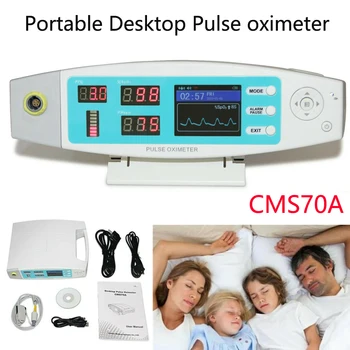 

CMS70A Portable Pulse Oximeter SPO2 Sensor Blood Oxygen Saturation Tester Pulse Rate Heart Rate Monitor+Adult Finger Probe CEFDA