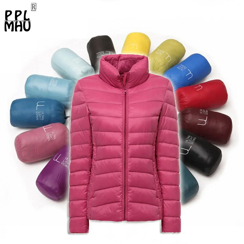 

Winter New 2019 Jacket Women Cotton Down Parka Standing collar Casual Slim Down Solid Basic ultraligera de cazadora para mujer