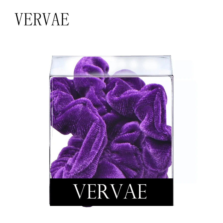 Purple 3 шт. бархатные резинки для волос для женщин, аксессуары для волос, эластичные трикотажные резинки для волос, набор головных уборов VERVAE, 10 цветов - Цвет: Purple