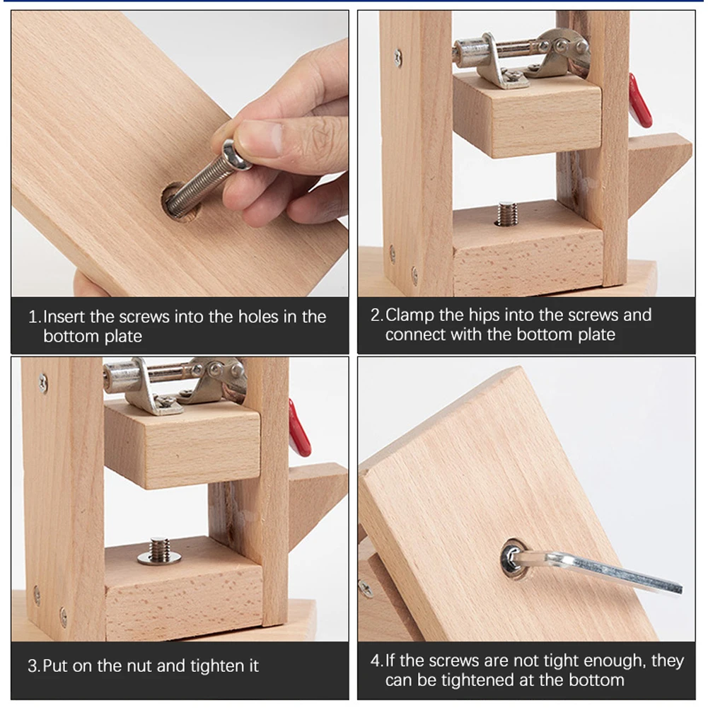Leather Hand Stitching Fixture Wooden Fix Clamp Sewing Tool DIY