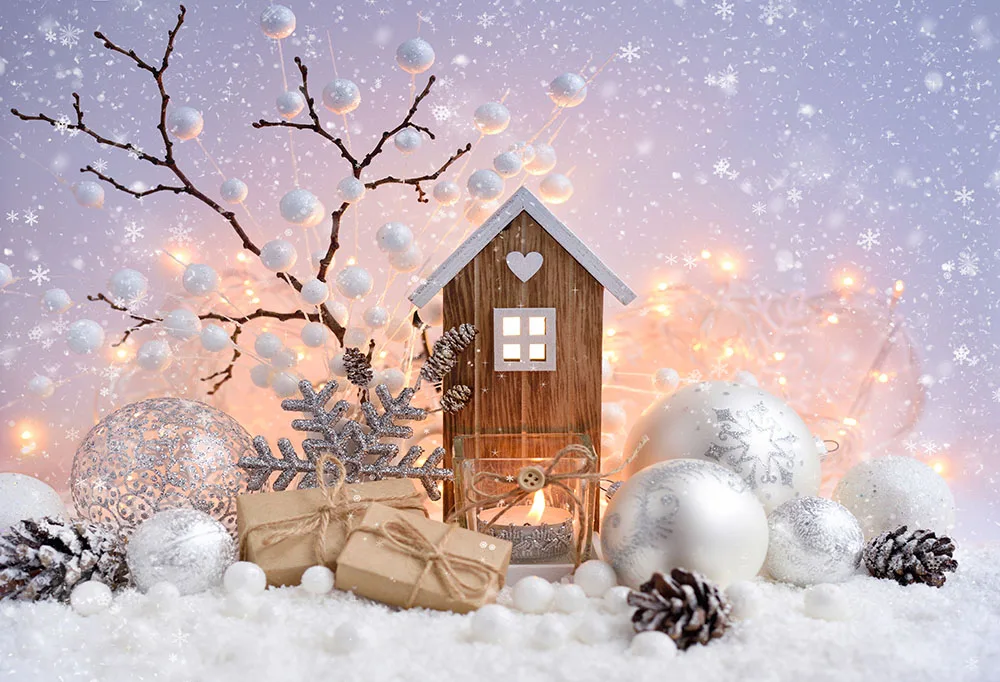 Christmas Background Photography Winter Snow Christmas Tree Wreath Wood Door Home Decor Holiday Family Celebrate Party Photocall