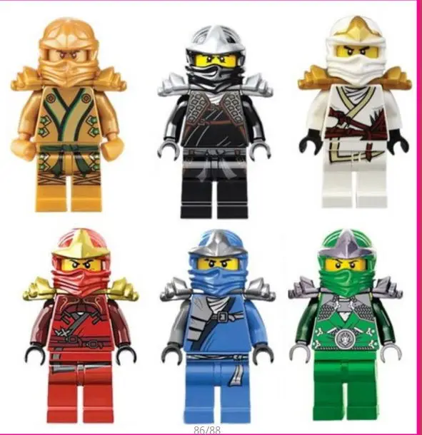 HAOGAOLE 300 шт 10011-10016 супер герой Ninjagoes Зейн глоден зеленый ниндзя строительный блок подарок - Цвет: 10011 to 10016 50set