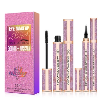 

QIC Starry Sky 4D Mascara Makeup Set Black Waterproof Long-lasting Liquid Eyebrow Lashes Curling Thick Eye liner Cosmetics Set