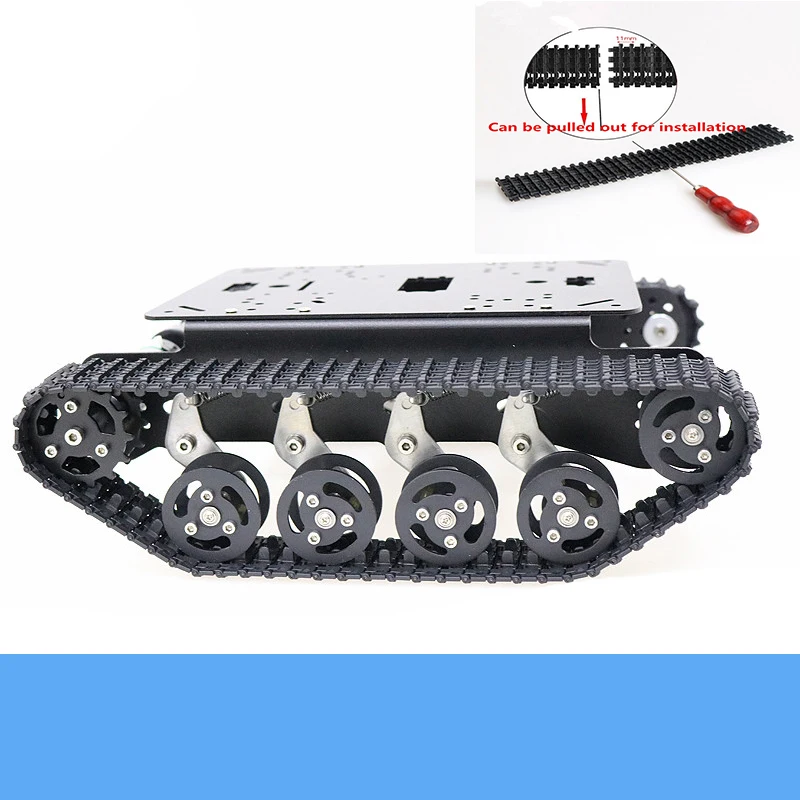 Металлический амортизатор черный RC робот бак комплект шасси Мобильная платформа