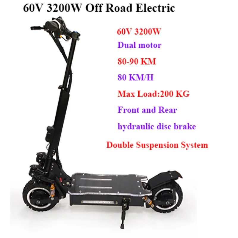 Электрический скутер для взрослых 60 в 3200 Вт, скутер Patinete Electrico Adulto e, Электрический скутер для взрослых, Электрический Электронный велосипед - Цвет: 3200W Samsung60V26AH