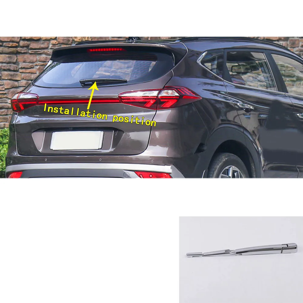 

Car Detector Trims ABS Chrome Car Rear Glass Wiper Nozzle Frame Trim Tail Window 4pcs For Hyundai Tucson 2019 2020
