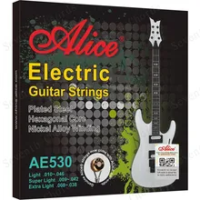 2 conjuntos alice 009 estilo cordas de guitarra elétrica liga de níquel enrolado conjuntos de cordas de aço chapeado (1st-6th 009-042) AE530-SL