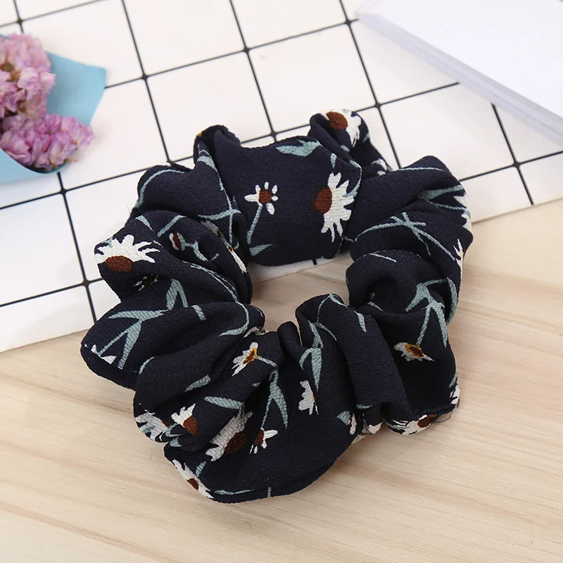 Elegant Chiffon Scrunchies Woman Elastic Hair Bands Scrunchie Fashion Headband Women Girl Ponytail Holder Hair Accessories head scarves