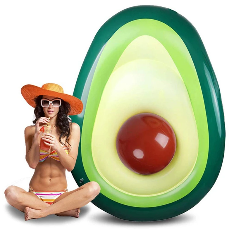 Inflatable Avocado Pool Float - Floatie with Ball Water Fun Large Blow Up Summer Beach Party Toys Raft for Kids Adults | Спорт и