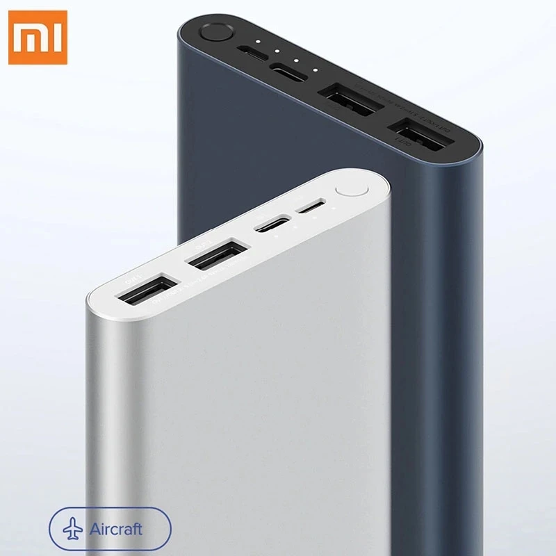 Xiaomi-batería externa Original para móvil, Powerbank 3 de 10000mAh con 3 salidas USB, compatible con carga rápida bidireccional de 18W