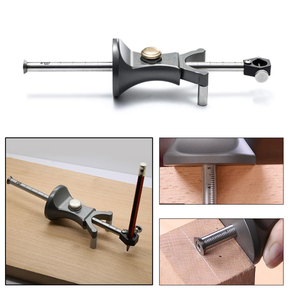 

Woodworking Linear Arc Dual-Purpose Scriber Ruler Parallel Line Drawing Tool Measuring Gauge DIY Woodworking Scribe Tools