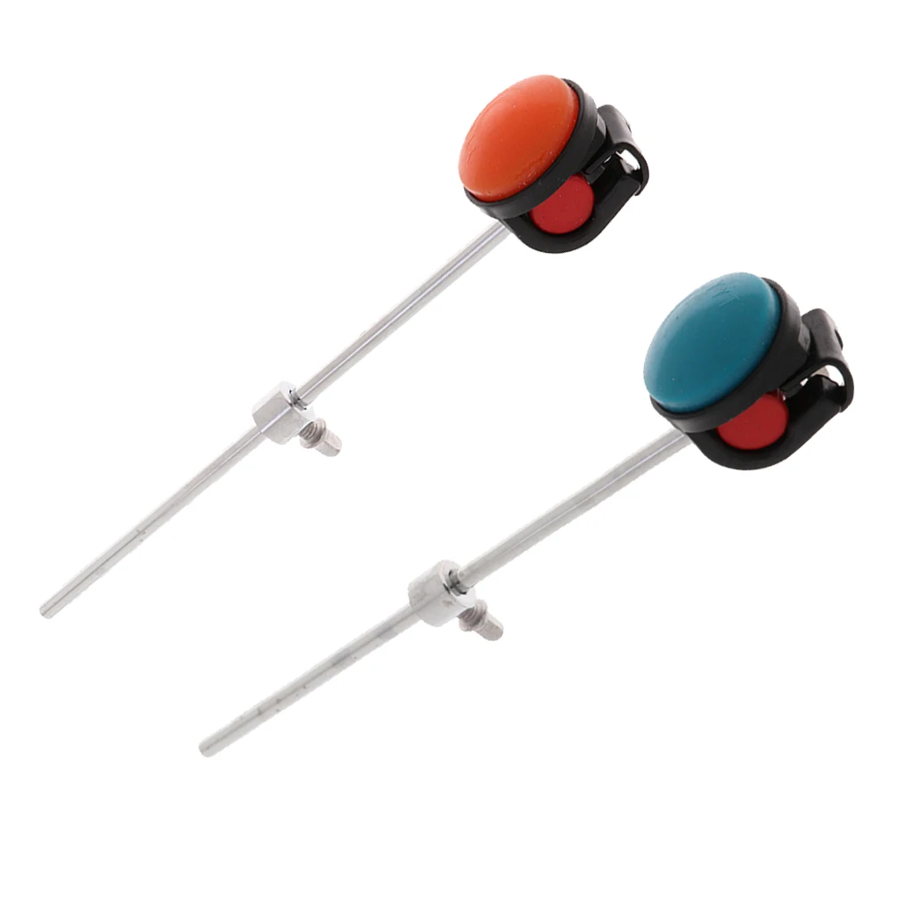 Practical 2Pcs Metal Bass Drum Beaters Silicone Hammer Head for Drummer Percussion Parts