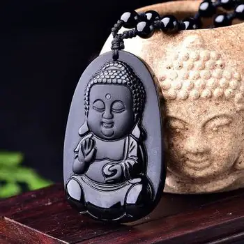 

Authentic Obsidian baby Buddha child Buddha Sakyamuni pendant men's and women's mascot jades pendant accessories