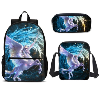 

3pcs/set Women School Bag Cartoon Print Backpack For Teenage Girl Boy Shoulder Bags Teenagers Girls Travel Bag Rucksacks Mochila