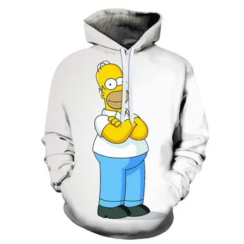

3D Printed Simpson Hoody Pullover Man's Funny Colourful Streetwear Simpson Letter Hooded Cartoon Hoodies Sweatshirts