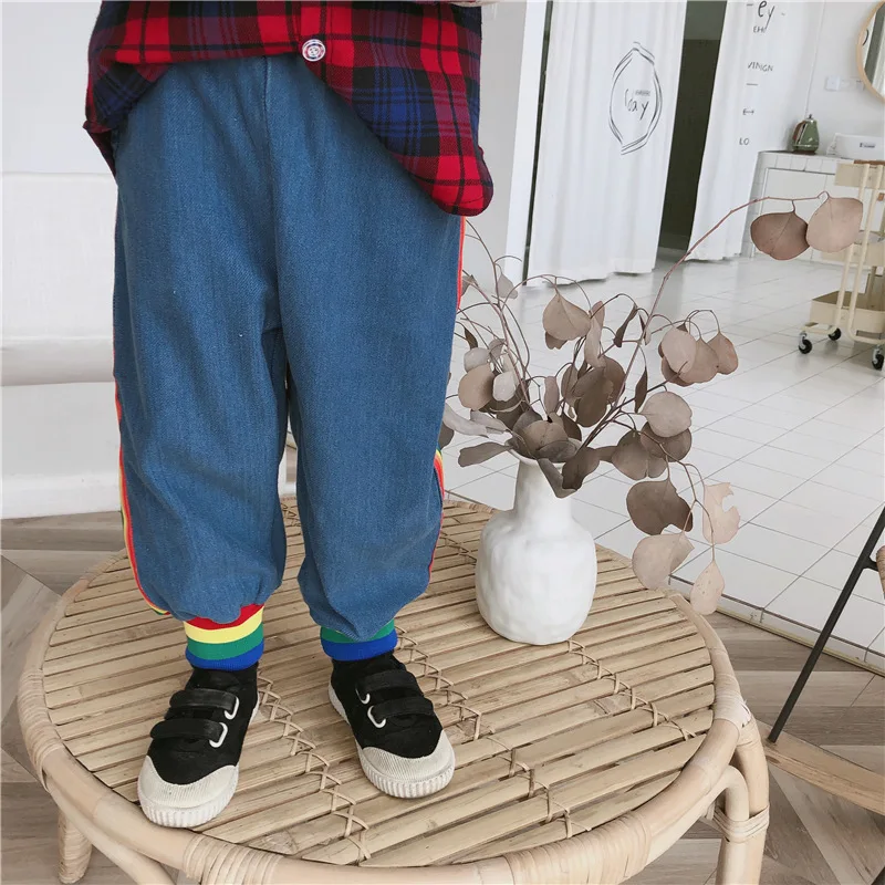 Unibaby/мужские и женские детские Customizable-, новые товары, разноцветные эластичные универсальные джинсы из Южной Кореи