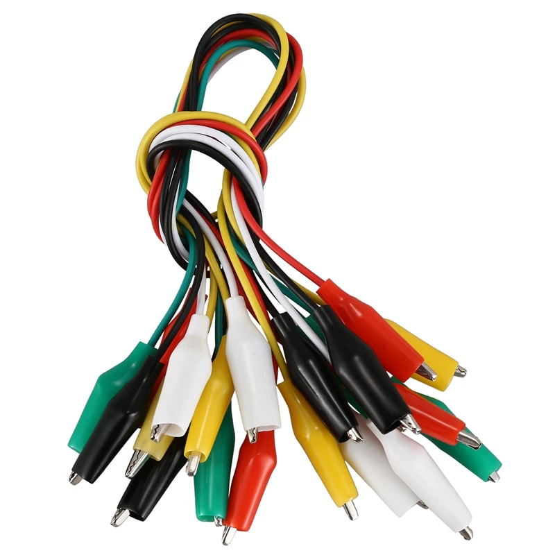 

10 Pcs Meter Colored Insulating Alligator Clip Test Lead Cable 10.8"