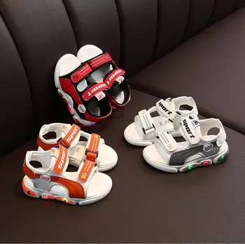 

Brand Toddler Boys Summer Beach Sandals Casual Comfortable LED Light Sandals For Kids Children Fashion Luminous Sandal