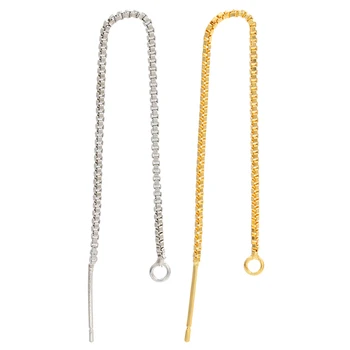 

ZHUKOU 1piece 1.25x90mm Unique line earrings Brass Long Dangle Ear Line for women DIY earrings drop Accessories model:VE160