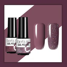 Lilycute 7ml 1/2pcs unha gel polonês colorido brilho fosco longa duração embeber fora uv led híbrido verniz arte do prego design gel