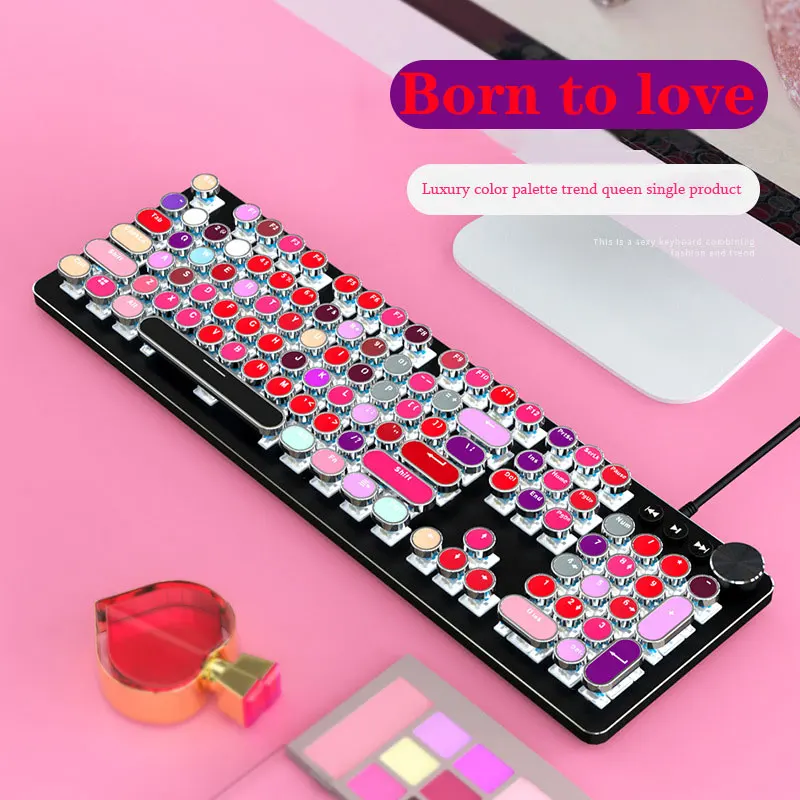 Gaming Mechanical Keyboard Electro Punk 108 key Blue Red Black Tea Switch Metal Panel Backlight Wired Keyboard For PC Pro Gamers