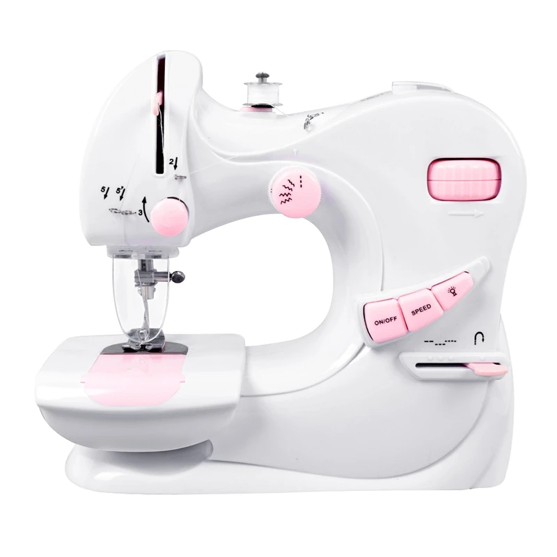 

Household Mini Electric Sewing Machine Mini Sewing Machine With Catcher Desktop Two-Needle Manual Sewing Machine Eu Plug