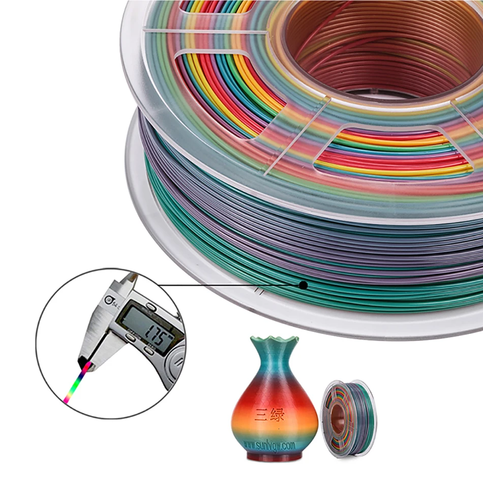 SUNLU Rainbow PLA Filament 1.75MM 1KG Colorful PLA Filament Dimension Accuracy+/-0.02mm New Arrival 3D Printer Material