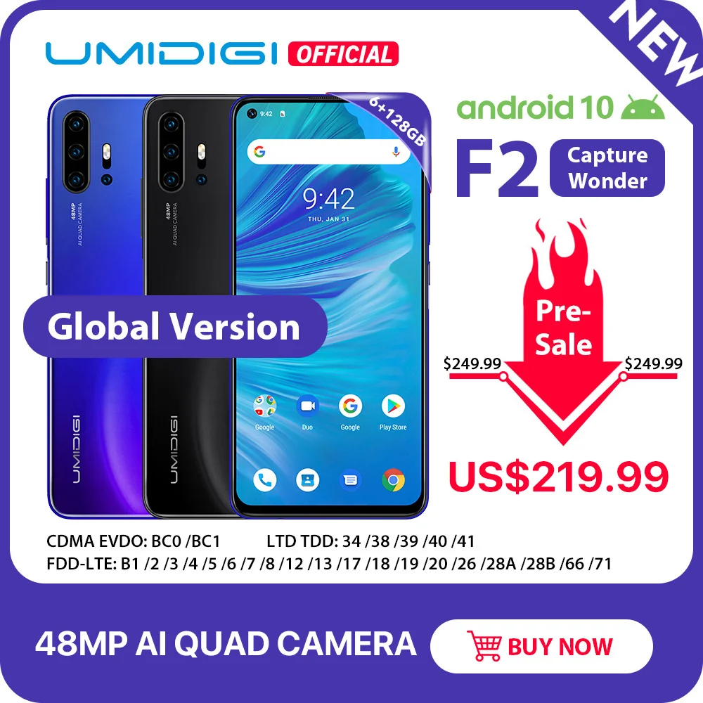 IN STOCK UMIDIGI F2 Android 10 Global Version 6.53